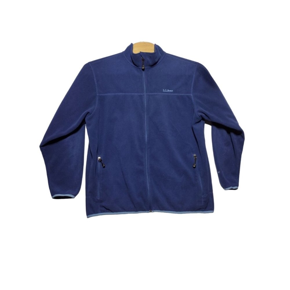 L.L. Bean Men's Vintage Fleece Zip Up Polartec Navy Blue XL Sweatshirt - Picture 2 of 7